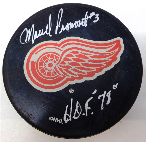 Marcel Pronovost Autographed Red Wings Puck