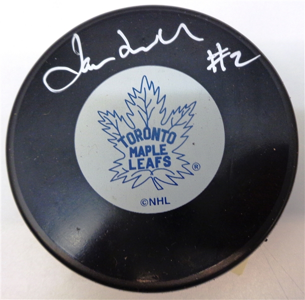 Ian Turnbull Autographed Maple Leafs Puck