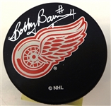 Bobby Baun Autographed Red Wings Puck