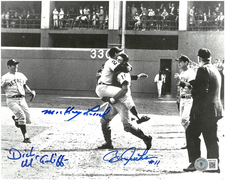 Lolich, Freehan & McAuliffe Autographed 8x10