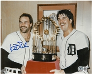 Kirk Gibson Autographed 8x10 Photo w/ Trophy