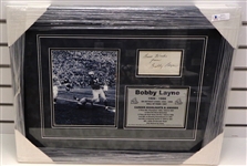 Bobby Layne Autographed Index Card Framed with Photo