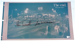 Alan Trammell & Lou Whitaker Autographed Newspaper Printing Plate