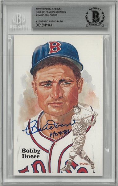 Bobby Doerr Autographed Perez-Steele Postcard