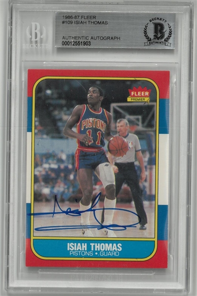 Isiah Thomas Autographed 1986/87 Fleer Rookie Card