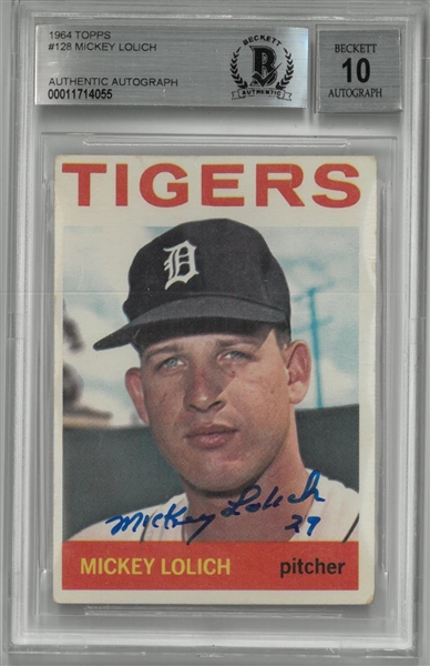 Mickey Lolich Autographed 1964 Topps Rookie Card