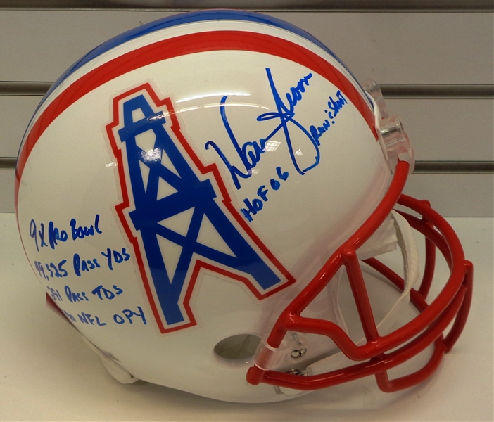 Warren Moon Autographed Oilers Full Size Replica Helmet