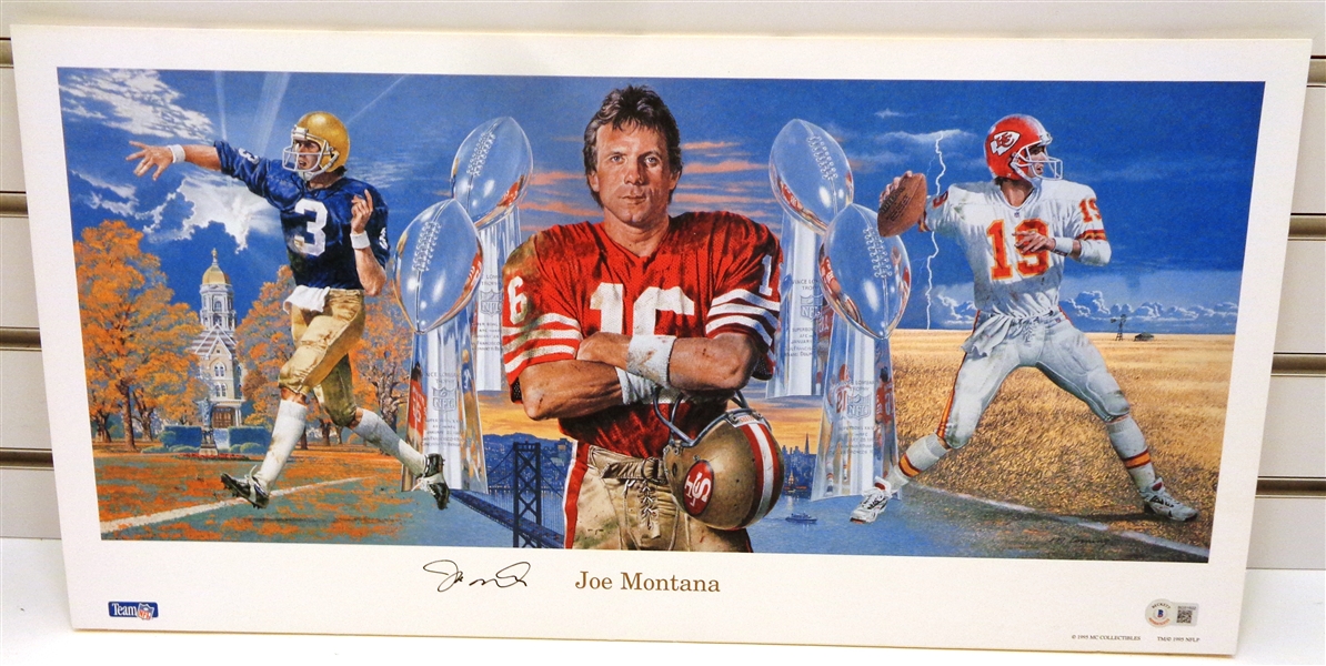 Joe Montana Autographed 12"x24" Lithograph