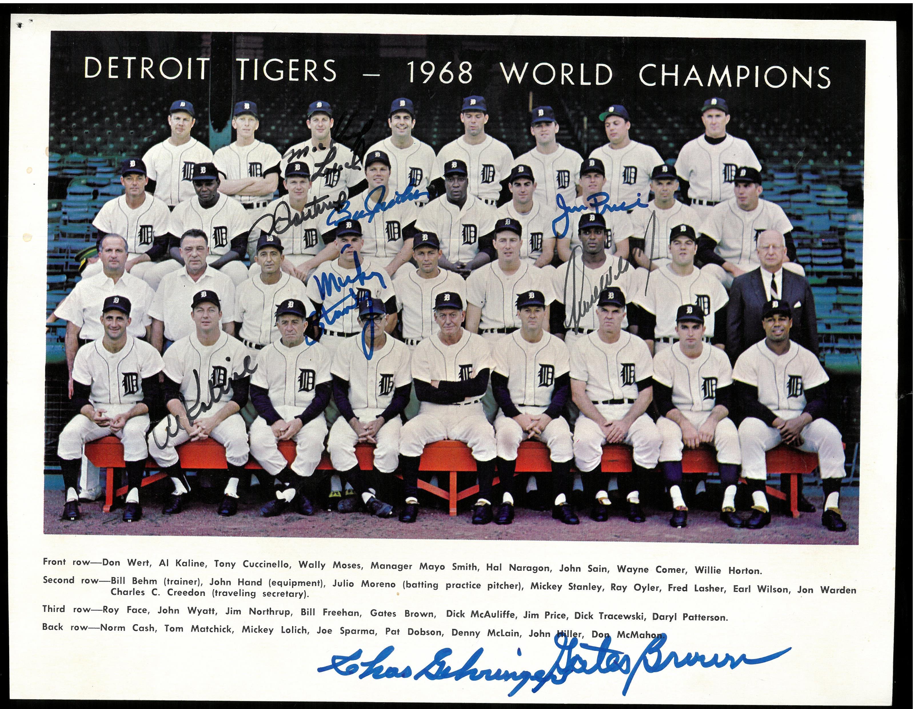 Lot Detail - 1968 Detroit Tigers Signed 8x10 (9 Signatures)