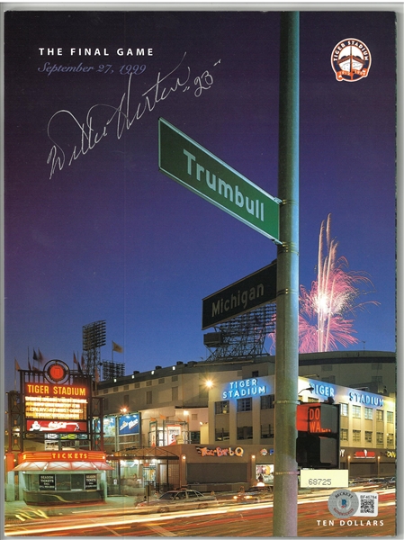 Willie Horton Autographed Tiger Stadium Program