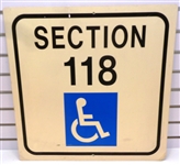 Pontiac Silverdome Section 118 Handicap Sign