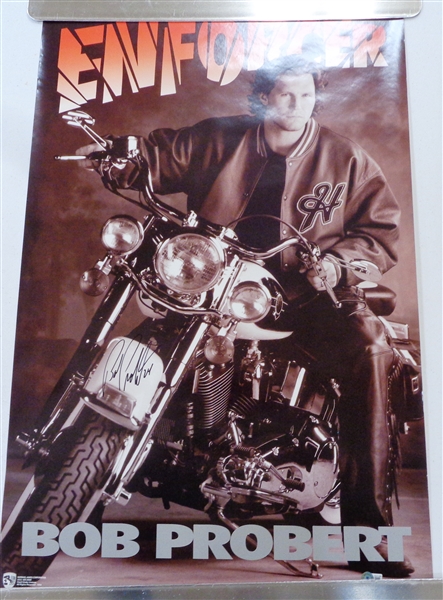 Bob Probert Autographed Enforcer Poster