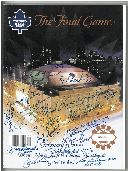 Maple Leaf Garden Final Game Multi Signed Program