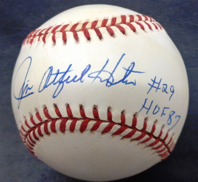 Jim "Catfish" Hunter Autographed Baseball