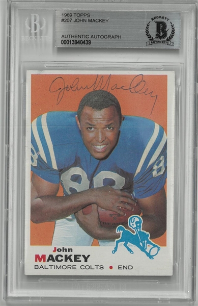 John Mackey Autographed 1969 Topps