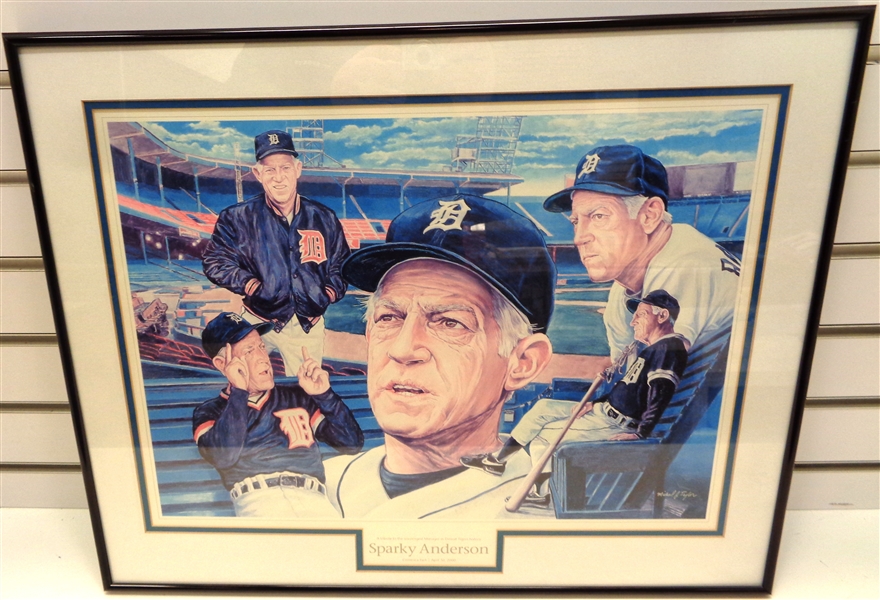 Sparky Anderson Framed Tribute Poster