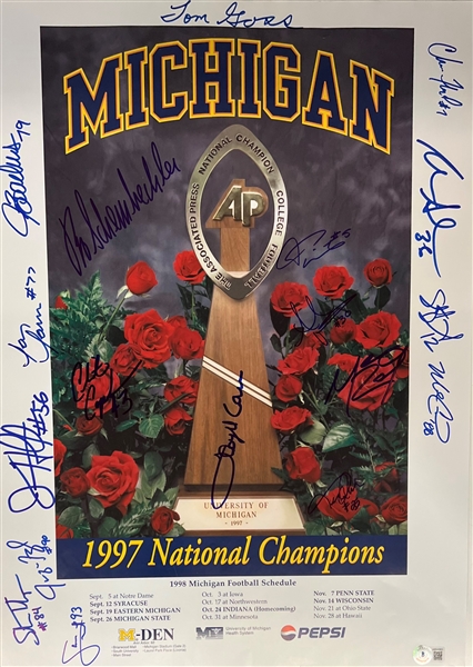 1997 Michigan Multi Signed Poster