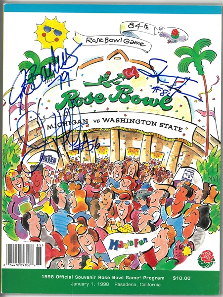 1998 Rose Bowl Program Signed by 3 Michigan Players