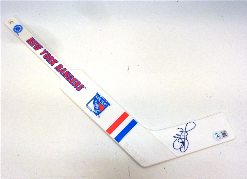 John Davidson Autographed Rangers Mini Stick