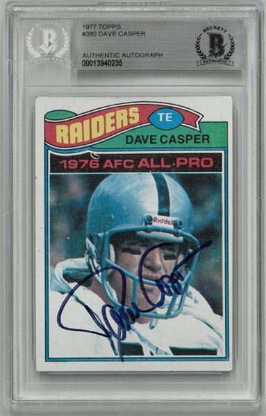 Dave Casper Autographed 1977 Topps