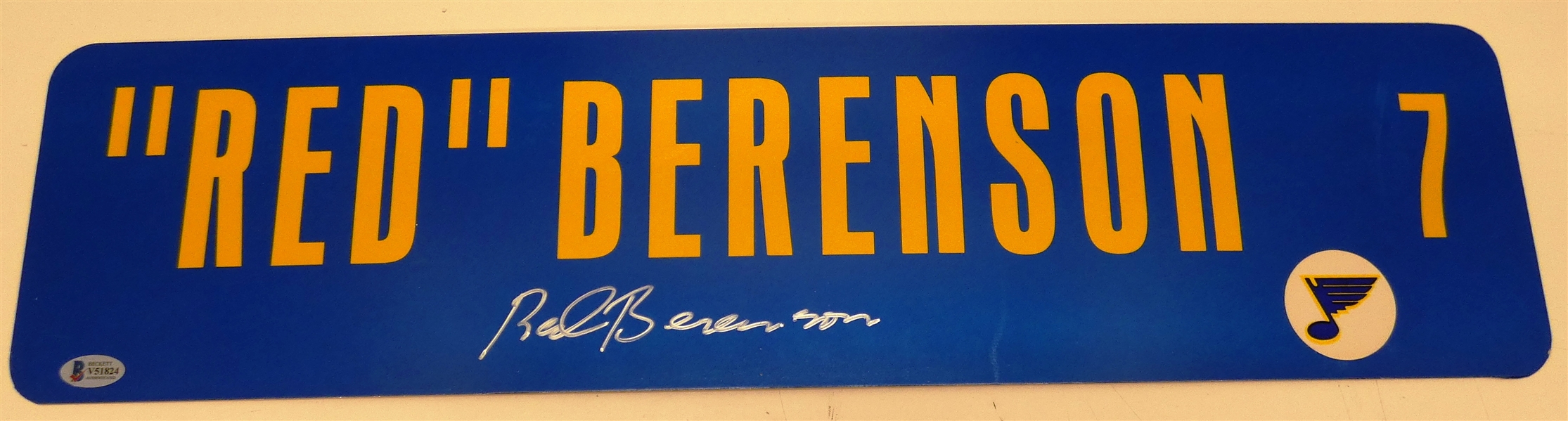 Red Berenson Autographed Custom Street Sign