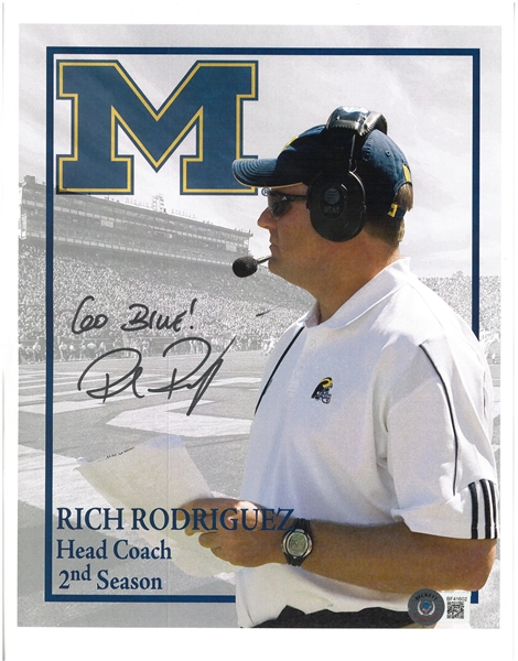 Rich Rodriguez Autographed 8x10