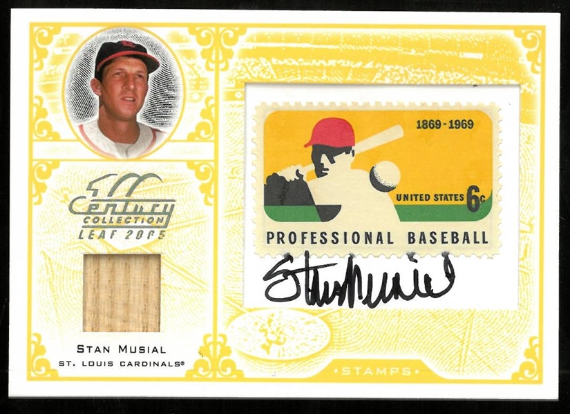 Stan Musial #5/6 Autographed Leaf Century Collection