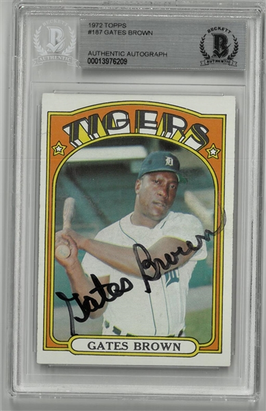 Gates Brown Autographed 1972 Topps