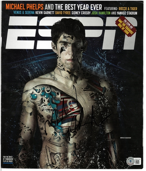 Michael Phelps Autographed ESPN Magazine Cover