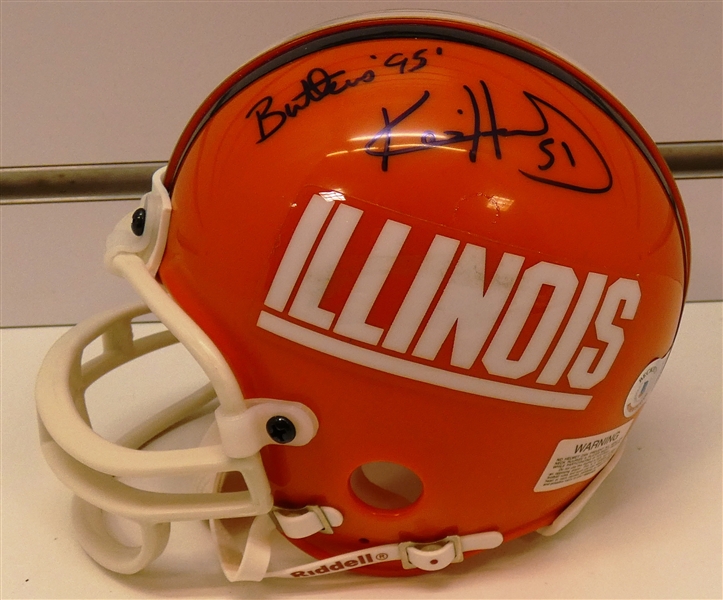 Kevin Hardy Autographed Illinois Mini Helmet