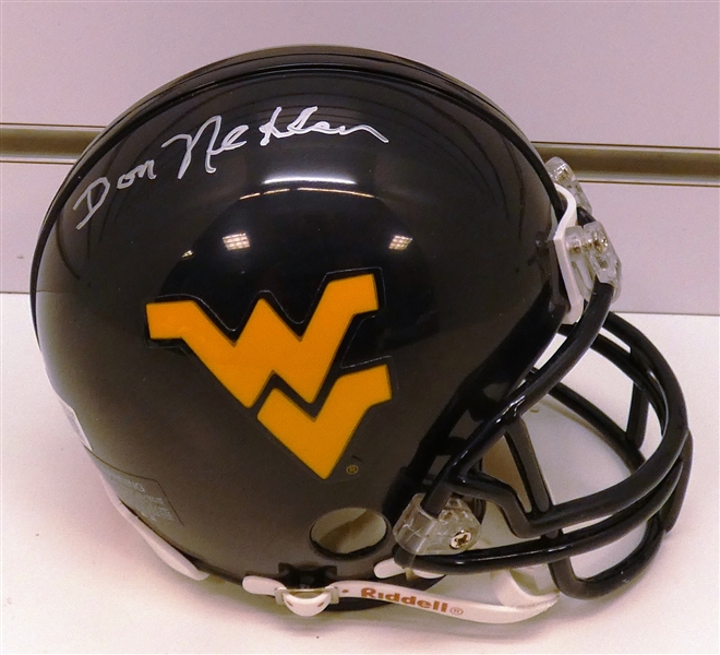 Don Nehlen Autographed West Virginia Mini Helmet