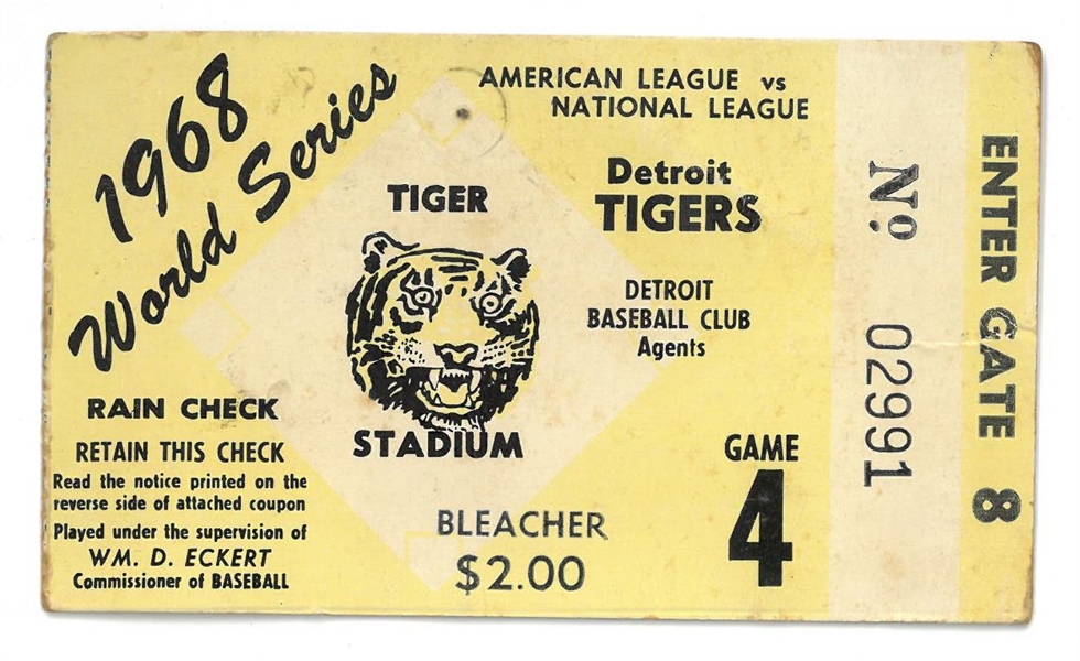 1968 World Series Ticket Stub