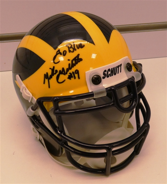 Mike Gillette Autographed Michigan Mini Helmet