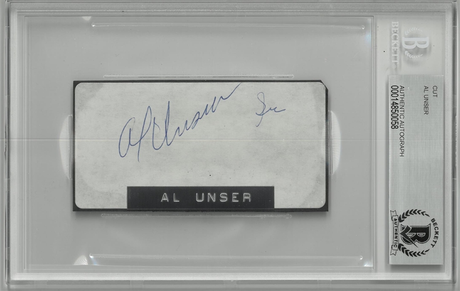 Al Unser Autographed 2x3 Cut