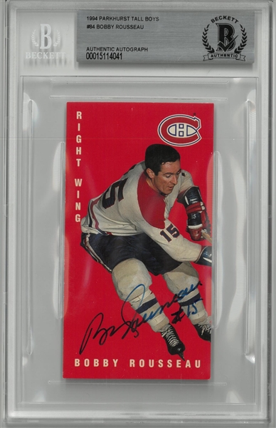 Bobby Rousseau Autographed 1994 Parkhurst