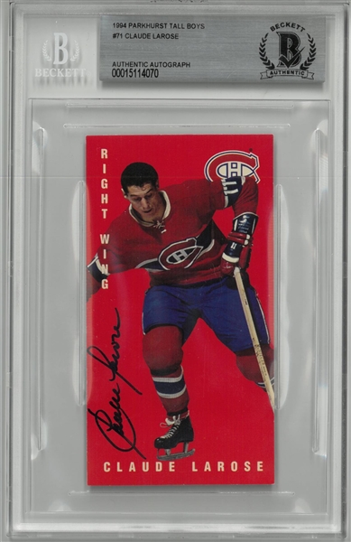 Claude LaRose Autographed 1994 Parkhurst