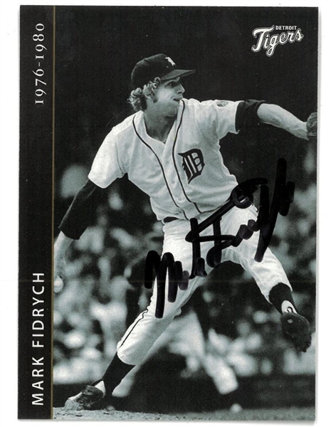 Mark Fidrych Autographed Tigers Card