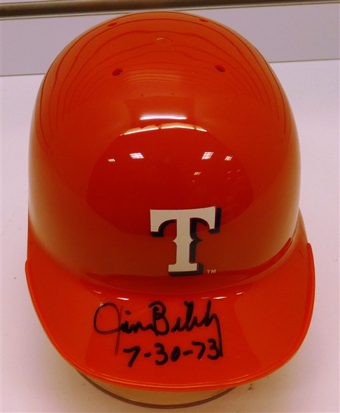 Jim Bibby Autographed Rangers Mini Helmet