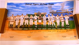 Detroit Tigers All Time Team Autographed Lithograph