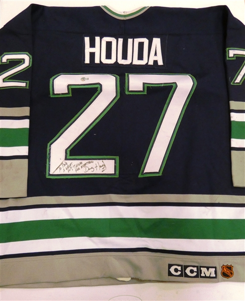 Doug Houda Game Worn Autographed Whalers Jersey