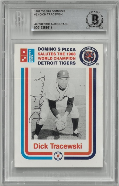 Dick Tracewski Autographed 1988 Dominos