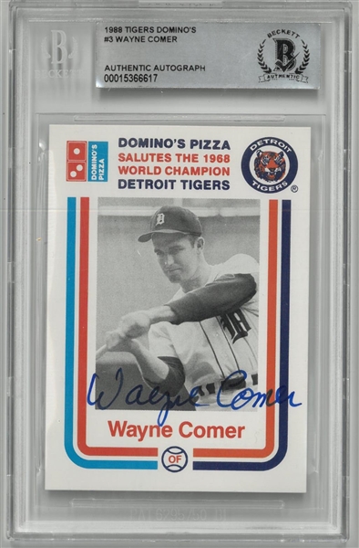 Wayne Comer Autographed 1988 Dominos
