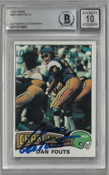 Dan Fouts Autographed Beckett 10 1975 Topps