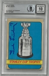 Ted Lindsay Autographed Beckett 10 1972/73 Topps