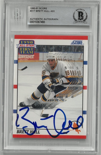 Brett Hull Autographed 1990/91 Score
