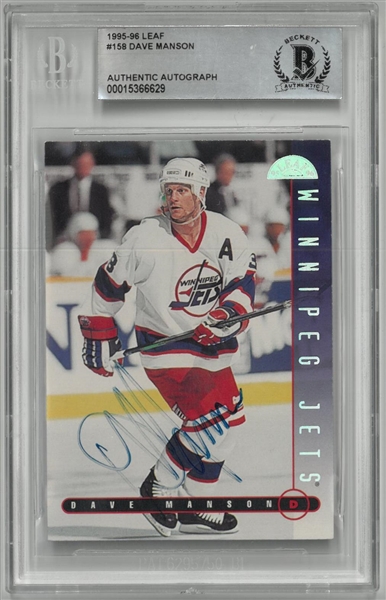 Dave Manson Autographed 1995/96 Leaf