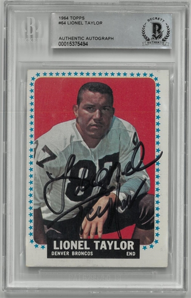 Lionel Taylor Autographed 1964 Topps