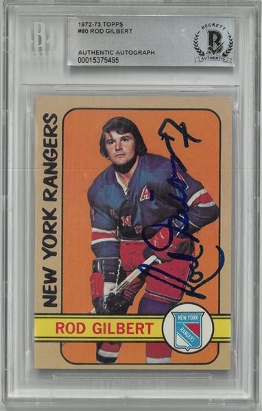 Rod Gilbert Autographed 1972/73 Topps
