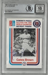 Gates Brown Autographed Beckett 10 1988 Dominos