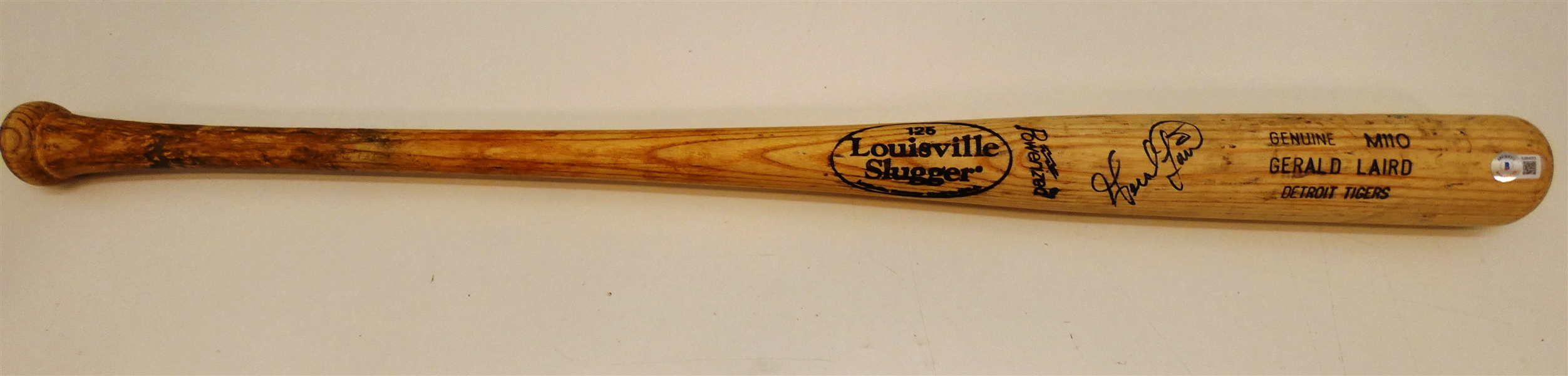 Gerald Laird Game Used Autographed Bat